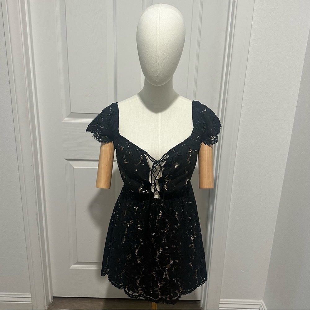 Tobi Black and Cream Dress